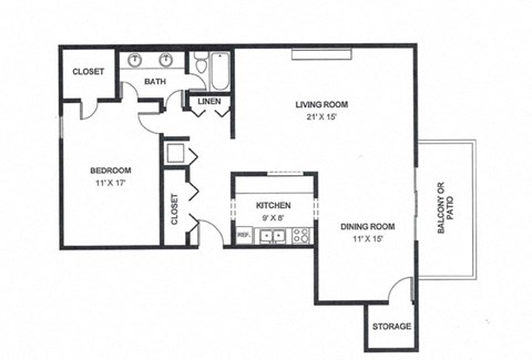 One Bed One Bath 1145 Square Feet at The Bridges at Foxridge, Mission, 66202